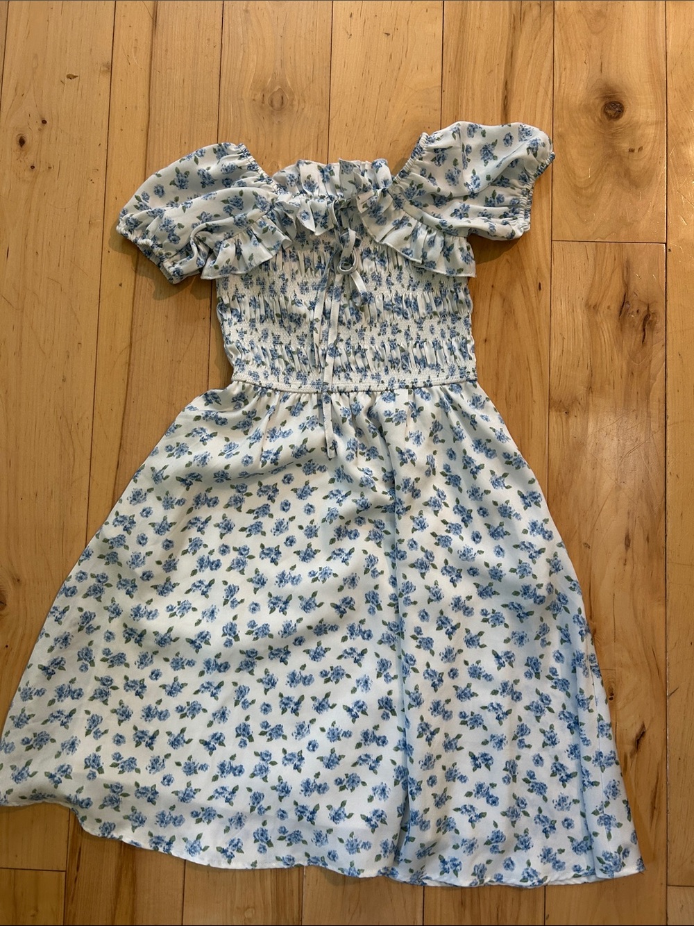 Ivy City Co Mini Rae Dress in Blue Floral 8T - Picture 2 of 8